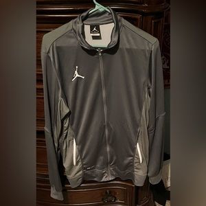 Mens large gray Nike Dri fit Jordan long sleeve full zip track jacket